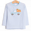Pumpkin Pickup Applique Top, Blue Stripe