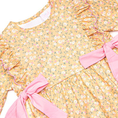 Macie Marigold Side Tie Bubble, Yellow