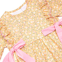 Macie Marigold Side Tie Dress, Yellow