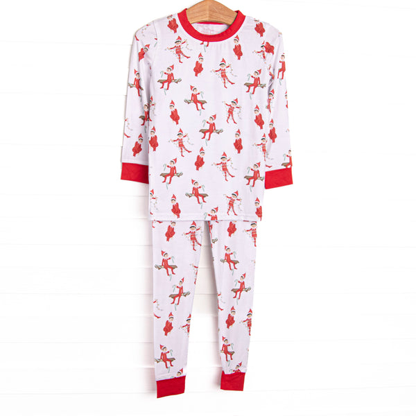 Prank Time Pal Bamboo Pajama Set, Red