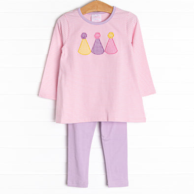 Party Favor-ites Applique Legging Set, Pink
