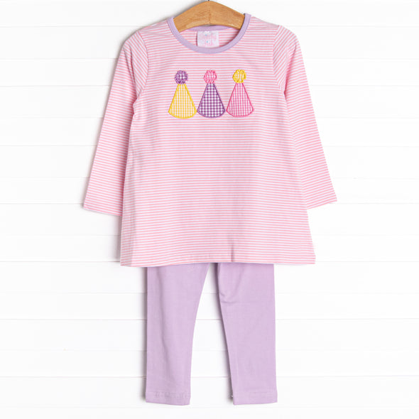 Party Favor-ites Applique Legging Set, Pink