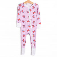 East Coast Crabs Bamboo Zippy Pajama, Pink