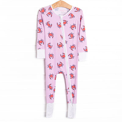 East Coast Crabs Bamboo Zippy Pajama, Pink