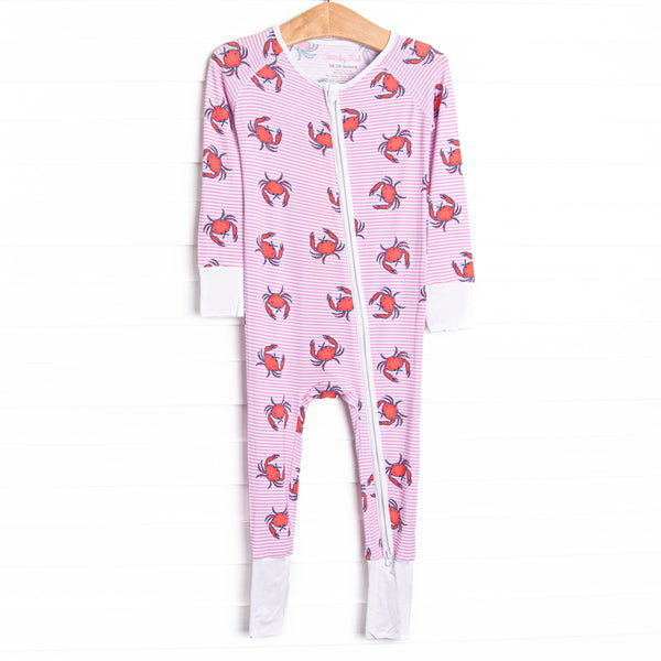 East Coast Crabs Bamboo Zippy Pajama, Pink
