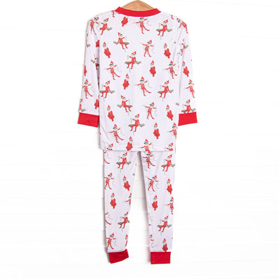 &nbsp;This set&nbsp;is made of the extremely soft, stretchy bamboo viscose fabric that feels like butter and features an elf print.