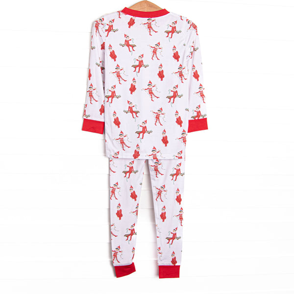 &nbsp;This set&nbsp;is made of the extremely soft, stretchy bamboo viscose fabric that feels like butter and features an elf print.