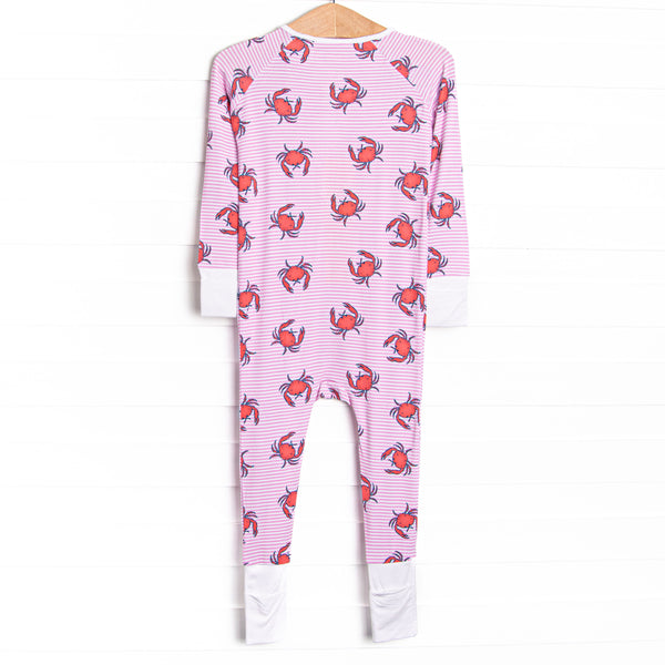 East Coast Crabs Bamboo Zippy Pajama, Pink