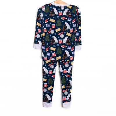 Christmas Express Bamboo Pajama Set, Navy