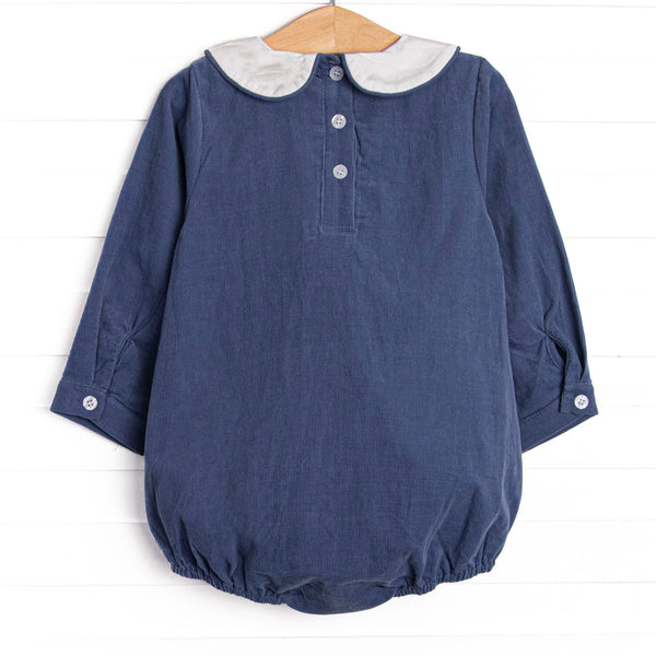 Pointer Pup Applique Bubble, Navy Corduroy