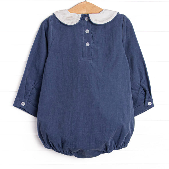 Pointer Pup Applique Bubble, Navy Corduroy