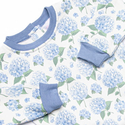 Hydrangea Blooms Sweatshirt Bubble, Blue