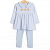 Pups and Paws Pima Embroidered Legging Set, Blue