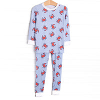 East Coast Crabs Bamboo Pajama Set, Blue