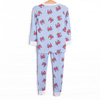 East Coast Crabs Bamboo Pajama Set, Blue