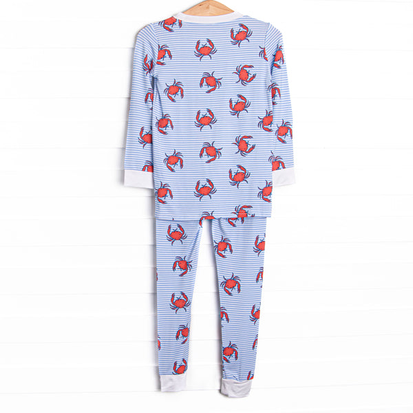 East Coast Crabs Bamboo Pajama Set, Blue