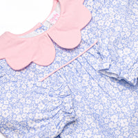 In the Moment Meadow Scalloped Collar Dress, Blue