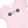 Corner Kick Cutie Applique Legging Set, Pink Stripe