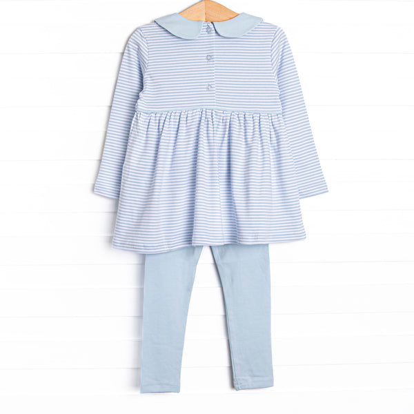 Pups and Paws Pima Embroidered Legging Set, Blue