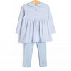 Pups and Paws Pima Embroidered Legging Set, Blue