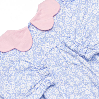 In the Moment Meadow Scalloped Collar Diaper Set, Blue