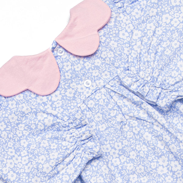 In the Moment Meadow Scalloped Collar Diaper Set, Blue