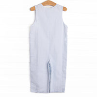 Amusement Park Adventures Smocked Long Jon Jon, Blue Seersucker