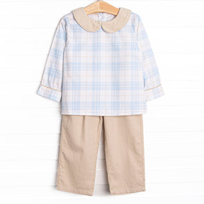 Picture Perfect Plaid Pant Set, Blue