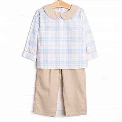 Picture Perfect Plaid Pant Set, Blue