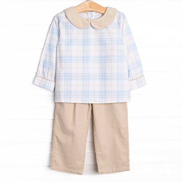 Picture Perfect Plaid Pant Set, Blue