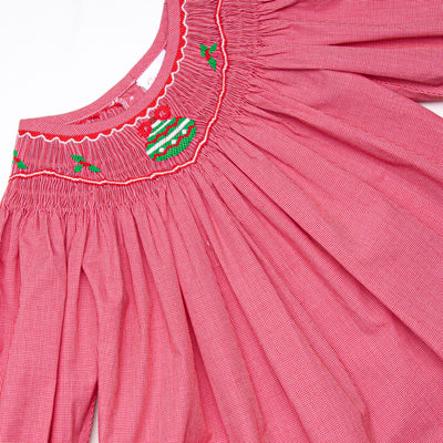 Ornamental Occasion Smocked Legging Set, Red Mini Gingham