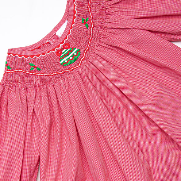 Ornamental Occasion Smocked Legging Set, Red Mini Gingham