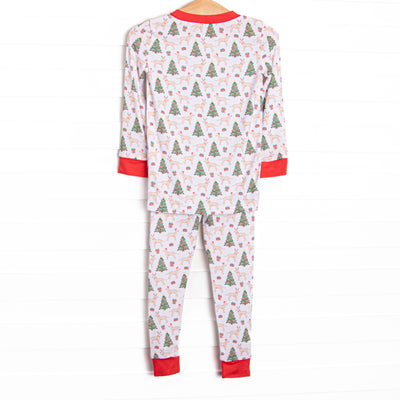 North Pole Pups Bamboo Pajama Set, Red