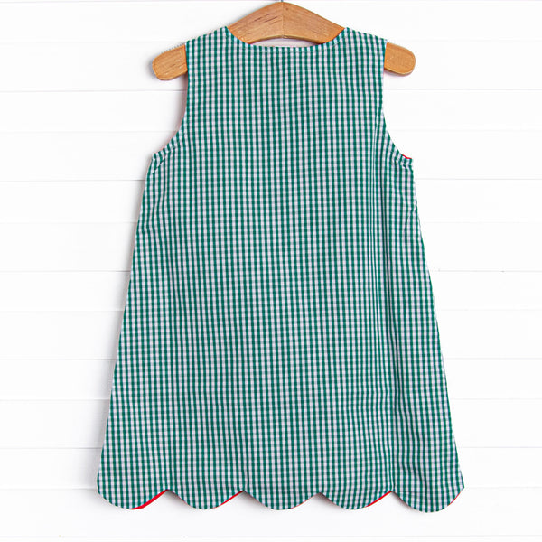 Deck the Halls Applique Dress, Green