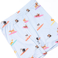 Ruff Tide Rider Girl Bamboo Pajama Short Set, Blue