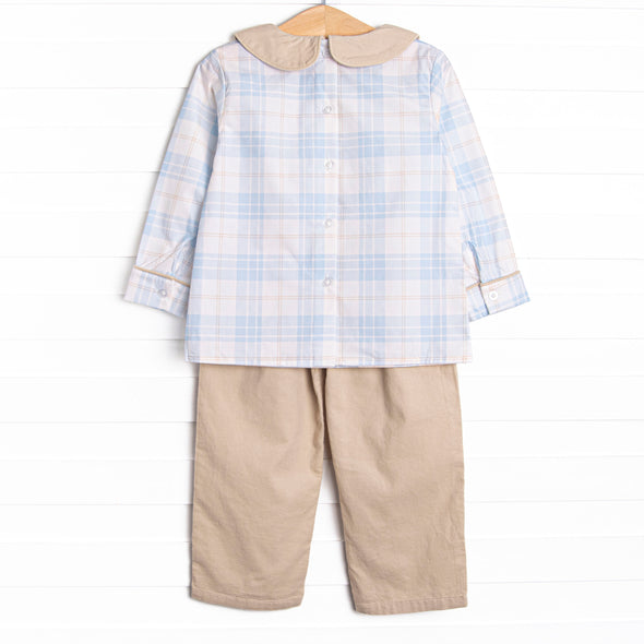 Picture Perfect Plaid Pant Set, Blue