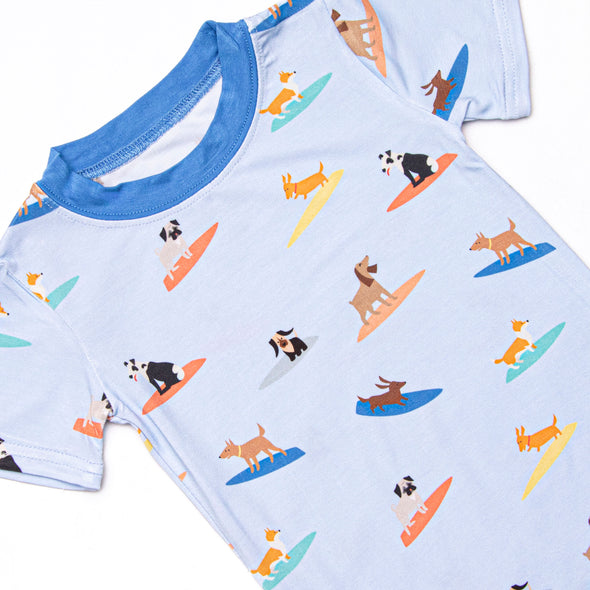 Ruff Tide Rider Boy Bamboo Pajama Short Set, Blue