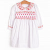 Going Steady Smocked Dress, White