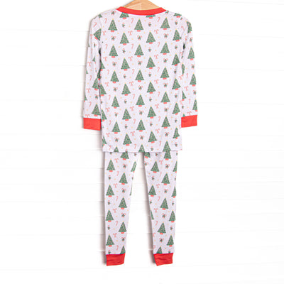 Spruced Up For The Season Boy Bamboo Pajama Set, Red