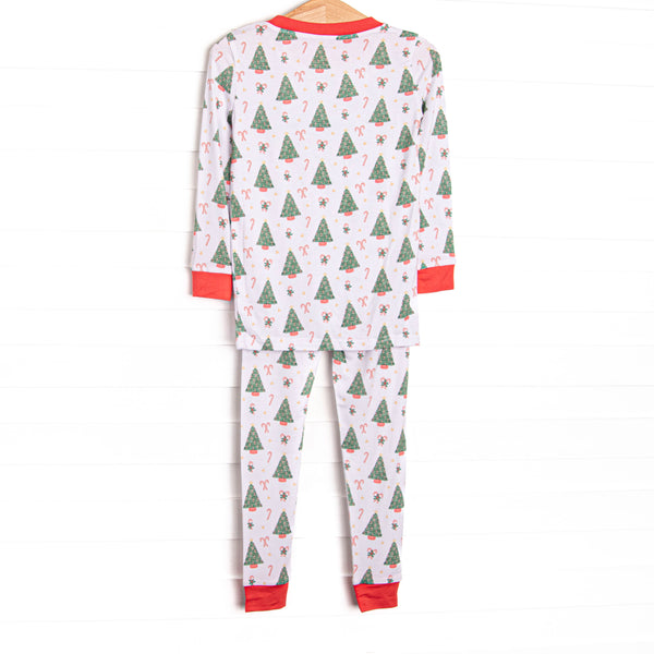Spruced Up For The Season Boy Bamboo Pajama Set, Red