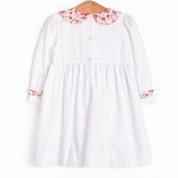 Going Steady Smocked Dress, White