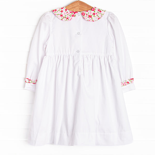 Going Steady Smocked Dress, White