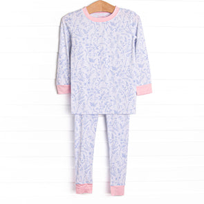 Timeless Toile Bamboo Pajama Set, Blue