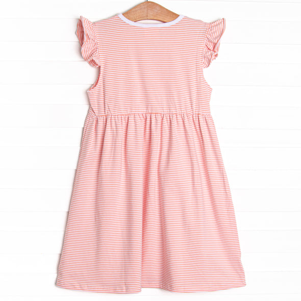 Everly Dress, Peach Stripe