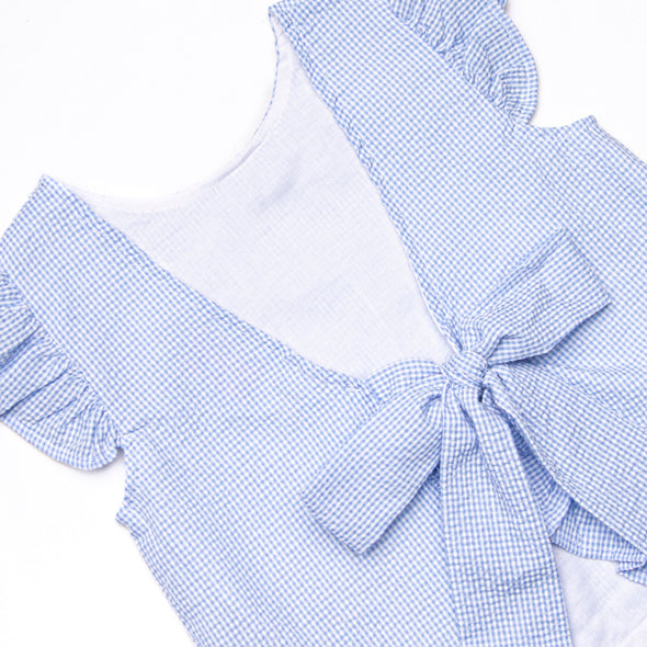 Sprout Up Spring Applique Ruffle Short Set, Blue