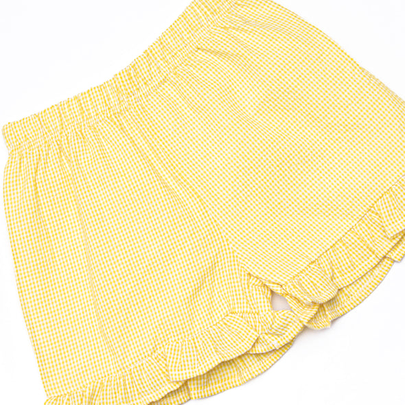 Sprout Up Spring Applique Ruffle Short Set, Blue