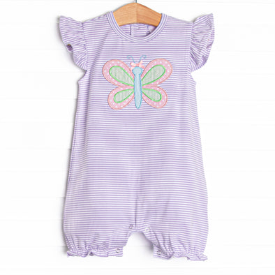 Wings in the Wind Applique Romper, Purple