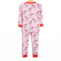 Pink Christmas Bamboo Pajama Set, Pink