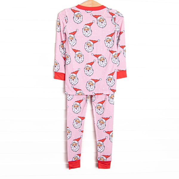 Pink Christmas Bamboo Pajama Set, Pink
