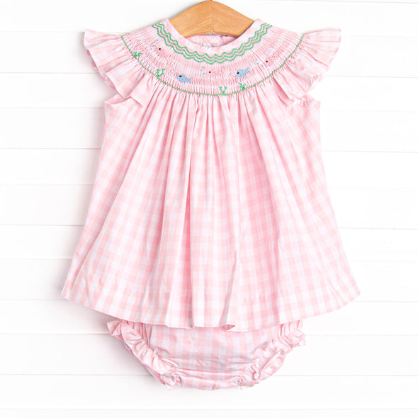 Go With the Flow Smocked Diaper Set, Pink